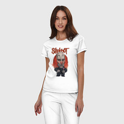 Пижама хлопковая женская Slipknot art, цвет: белый — фото 2