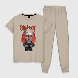 Пижама хлопковая женская Slipknot art, цвет: миндальный