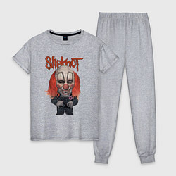 Пижама хлопковая женская Slipknot art, цвет: меланж