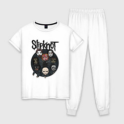 Пижама хлопковая женская Slipknot art fan, цвет: белый