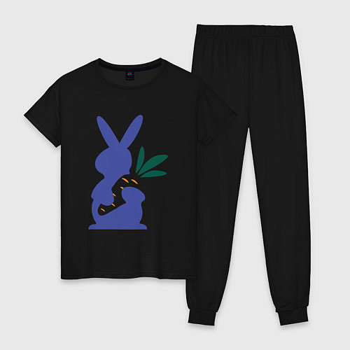 Женская пижама Синий кролик / Черный – фото 1