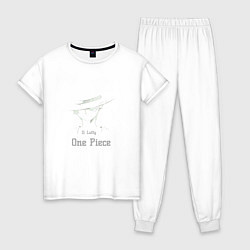 Пижама хлопковая женская One piece d luffy, цвет: белый