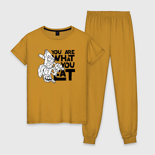 Женская пижама Ты то , что ешь / Горчичный – фото 1