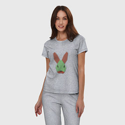 Пижама хлопковая женская Patchwork rabbit, цвет: меланж — фото 2