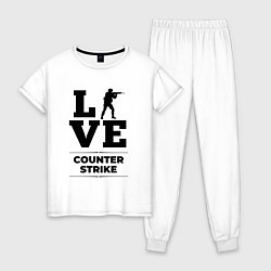 Пижама хлопковая женская Counter Strike love classic, цвет: белый