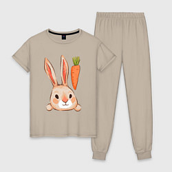 Женская пижама Заяц с морковкой