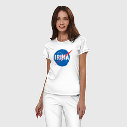 Пижама хлопковая женская Ирина в стиле NASA, цвет: белый — фото 2