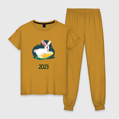 Женская пижама Кролик 2023 / Горчичный – фото 1
