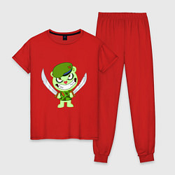 Пижама хлопковая женская Angry Flippy, цвет: красный