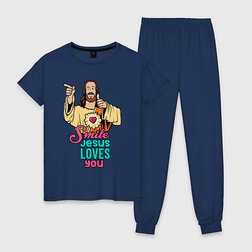 Женская пижама Jesus Christ love u / Тёмно-синий – фото 1