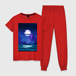Пижама хлопковая женская Космос, цвет: красный