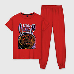Пижама хлопковая женская Blink bear, цвет: красный