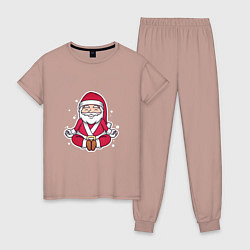Пижама хлопковая женская Санта релакс, цвет: пыльно-розовый