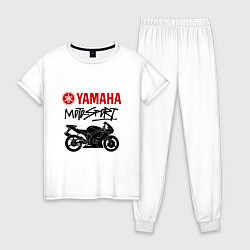 Пижама хлопковая женская Yamaha - motorsport, цвет: белый