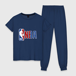 Пижама хлопковая женская NBA - big logo, цвет: тёмно-синий