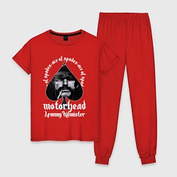 Пижама хлопковая женская Lemmy Motorhead, цвет: красный