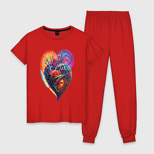 Женская пижама Костяное сердце / Красный – фото 1