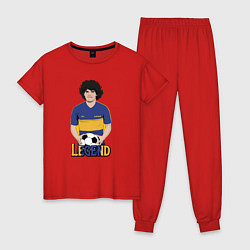 Пижама хлопковая женская Марадона легенда, цвет: красный
