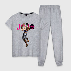 Пижама хлопковая женская Джонатан Джостар - JoJo Bizarre Adventure, цвет: меланж