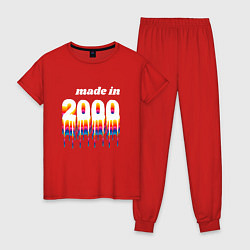 Пижама хлопковая женская Made in 2000 liquid art, цвет: красный