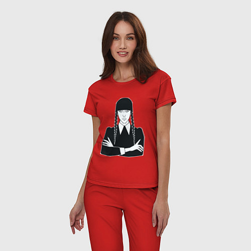 Женская пижама Wednesday Addams портрет / Красный – фото 3