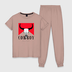 Женская пижама Череп буйвола:Cowboy