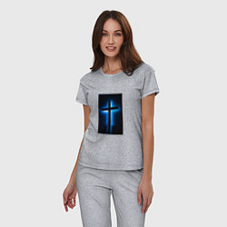 Пижама хлопковая женская Неоновый Крест, цвет: меланж — фото 2