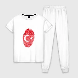 Пижама хлопковая женская Отпечаток Турции, цвет: белый
