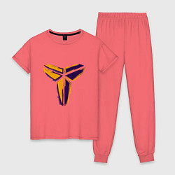 Пижама хлопковая женская Kobe logo, цвет: коралловый