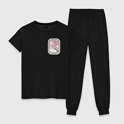 Пижама хлопковая женская Иллюминатор, цвет: черный
