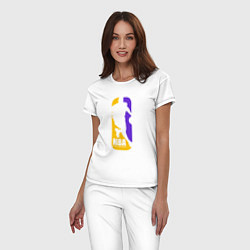 Пижама хлопковая женская NBA Kobe Bryant, цвет: белый — фото 2