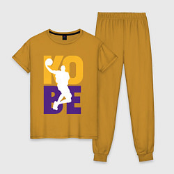 Пижама хлопковая женская Kobe fly, цвет: горчичный