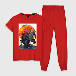 Пижама хлопковая женская STALKER одинокий сталкер, цвет: красный