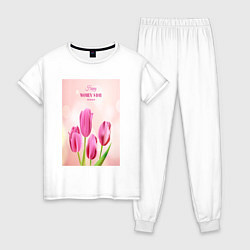 Женская пижама Цветы 8 марта