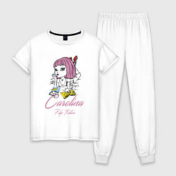 Пижама хлопковая женская Carolina - pulp fiction, цвет: белый