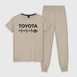 Пижама хлопковая женская Любимая Тойота, цвет: миндальный