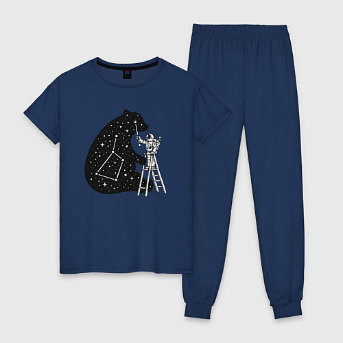 Женская пижама Космонавт и малая медведица / Тёмно-синий – фото 1