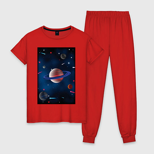 Женская пижама Космос, вселенная / Красный – фото 1