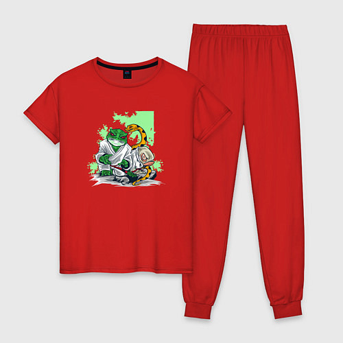 Женская пижама Боевая жаба / Красный – фото 1