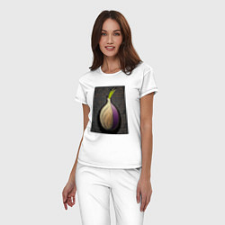 Пижама хлопковая женская Tor cubed, цвет: белый — фото 2