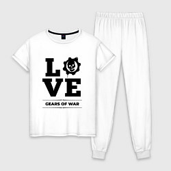 Пижама хлопковая женская Gears of War love classic, цвет: белый