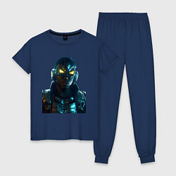 Пижама хлопковая женская ArmorMan, цвет: тёмно-синий