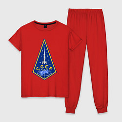 Пижама хлопковая женская Полёт СССР, цвет: красный