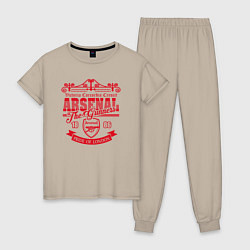 Пижама хлопковая женская Arsenal 1886, цвет: миндальный