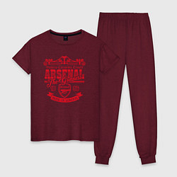 Пижама хлопковая женская Arsenal 1886, цвет: меланж-бордовый