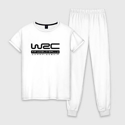 Пижама хлопковая женская Чемпионат мира по ралли, цвет: белый