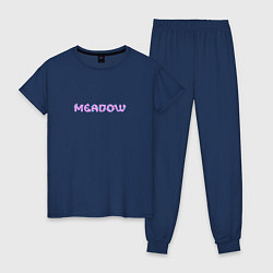 Пижама хлопковая женская Meadow, цвет: тёмно-синий