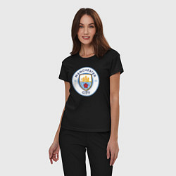 Пижама хлопковая женская Manchester City FC, цвет: черный — фото 2