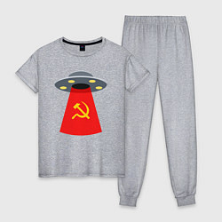 Пижама хлопковая женская Тарелка СССР, цвет: меланж
