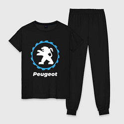 Пижама хлопковая женская Peugeot в стиле Top Gear, цвет: черный